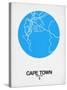 Cape Town Street Map Blue-NaxArt-Stretched Canvas