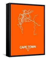 Cape Town Street Map Orange-NaxArt-Framed Stretched Canvas