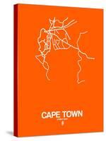 Cape Town Street Map Orange-NaxArt-Stretched Canvas