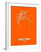 Cape Town Street Map Orange-NaxArt-Framed Art Print