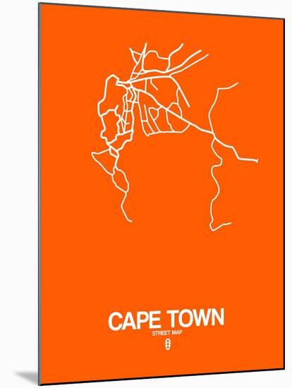 Cape Town Street Map Orange-NaxArt-Mounted Art Print