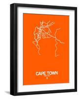 Cape Town Street Map Orange-NaxArt-Framed Art Print