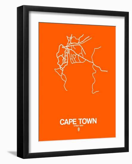 Cape Town Street Map Orange-NaxArt-Framed Art Print