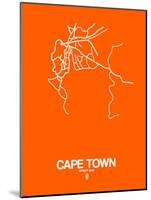 Cape Town Street Map Orange-NaxArt-Mounted Art Print