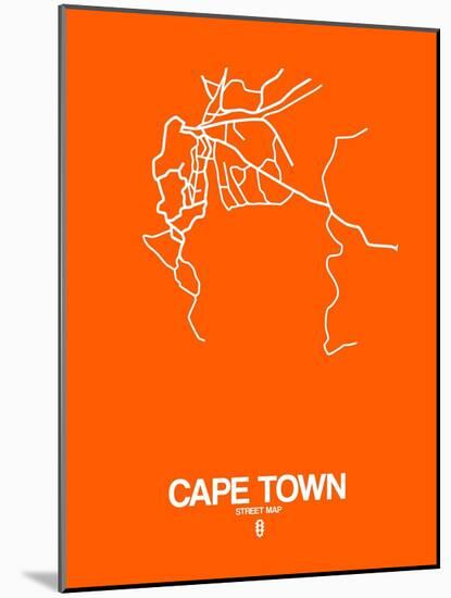 Cape Town Street Map Orange-NaxArt-Mounted Art Print