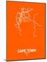 Cape Town Street Map Orange-NaxArt-Mounted Art Print