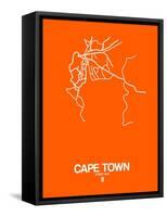 Cape Town Street Map Orange-NaxArt-Framed Stretched Canvas