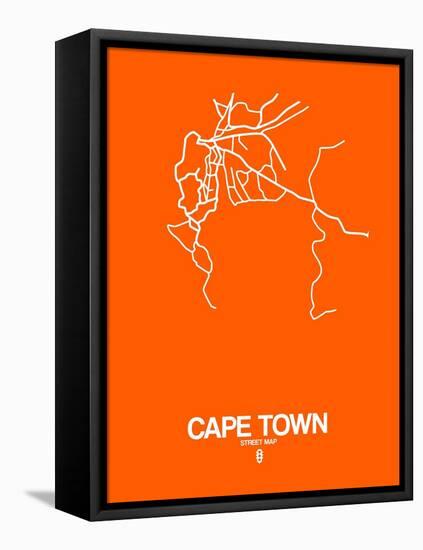 Cape Town Street Map Orange-NaxArt-Framed Stretched Canvas