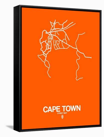 Cape Town Street Map Orange-NaxArt-Framed Stretched Canvas