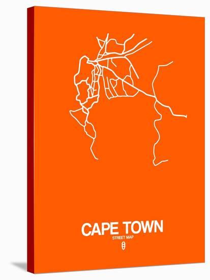 Cape Town Street Map Orange-NaxArt-Stretched Canvas