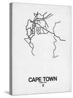 Cape Town Street Map White-NaxArt-Stretched Canvas