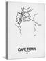 Cape Town Street Map White-NaxArt-Stretched Canvas