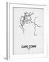 Cape Town Street Map White-NaxArt-Framed Art Print