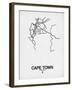 Cape Town Street Map White-NaxArt-Framed Art Print