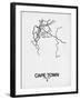 Cape Town Street Map White-NaxArt-Framed Art Print