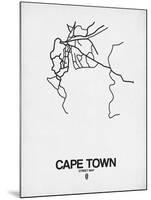 Cape Town Street Map White-NaxArt-Mounted Art Print