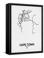 Cape Town Street Map White-NaxArt-Framed Stretched Canvas