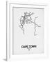 Cape Town Street Map White-NaxArt-Framed Art Print