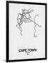 Cape Town Street Map White-NaxArt-Framed Art Print