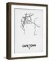 Cape Town Street Map White-NaxArt-Framed Art Print