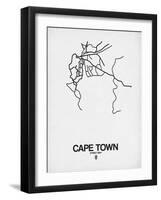 Cape Town Street Map White-NaxArt-Framed Art Print