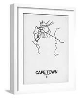 Cape Town Street Map White-NaxArt-Framed Art Print