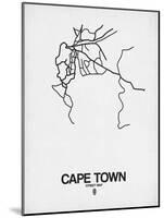 Cape Town Street Map White-NaxArt-Mounted Art Print