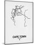 Cape Town Street Map White-NaxArt-Mounted Art Print