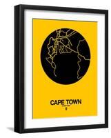 Cape Town Street Map Yellow-NaxArt-Framed Art Print