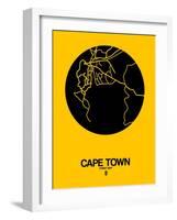 Cape Town Street Map Yellow-NaxArt-Framed Art Print