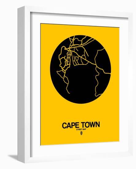 Cape Town Street Map Yellow-NaxArt-Framed Art Print