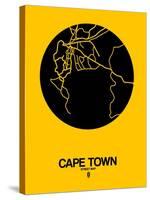 Cape Town Street Map Yellow-NaxArt-Stretched Canvas