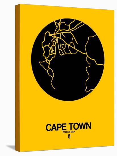 Cape Town Street Map Yellow-NaxArt-Stretched Canvas