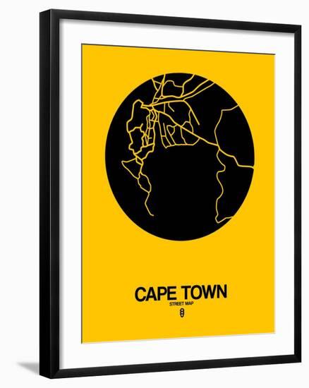 Cape Town Street Map Yellow-NaxArt-Framed Art Print