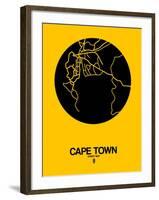 Cape Town Street Map Yellow-NaxArt-Framed Art Print