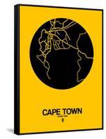 Cape Town Street Map Yellow-NaxArt-Framed Stretched Canvas