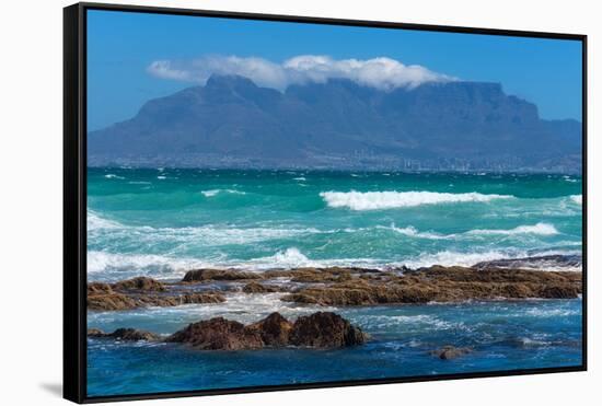 Cape Town, Table Mountain, Distant View-Catharina Lux-Framed Stretched Canvas