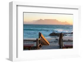 Cape Town, Table Mountain Seen from the Bloubergstrand-Catharina Lux-Framed Photographic Print