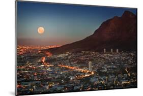 Cape Town under Full Moon-Jon Hicks-Mounted Photographic Print