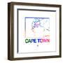 Cape Town Watercolor Street Map-NaxArt-Framed Art Print