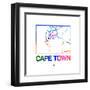 Cape Town Watercolor Street Map-NaxArt-Framed Art Print