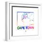 Cape Town Watercolor Street Map-NaxArt-Framed Art Print