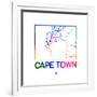 Cape Town Watercolor Street Map-NaxArt-Framed Premium Giclee Print