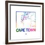 Cape Town Watercolor Street Map-NaxArt-Framed Premium Giclee Print