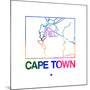 Cape Town Watercolor Street Map-NaxArt-Mounted Premium Giclee Print