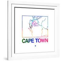 Cape Town Watercolor Street Map-NaxArt-Framed Art Print