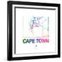 Cape Town Watercolor Street Map-NaxArt-Framed Art Print