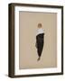 Cape velours noir doublé liberty noir points de piqûres soie verte bordé soie verte nattée-Madeleine Vionnet-Framed Giclee Print