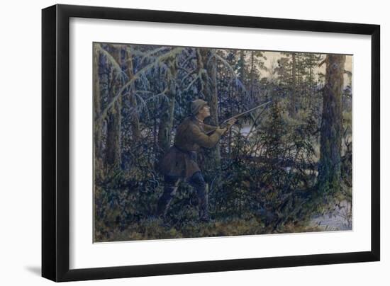 Capercaillie Hunting, 1937-Ernest Ernestovich Lissner-Framed Giclee Print