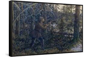 Capercaillie Hunting, 1937-Ernest Ernestovich Lissner-Framed Stretched Canvas